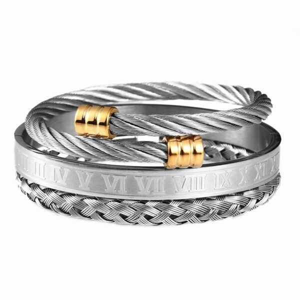 H0618deb860264e93aff6d71812ac8130p-3.jpg Ensemble de 3 Bracelets pour Hommes, Design Classique et Moderne