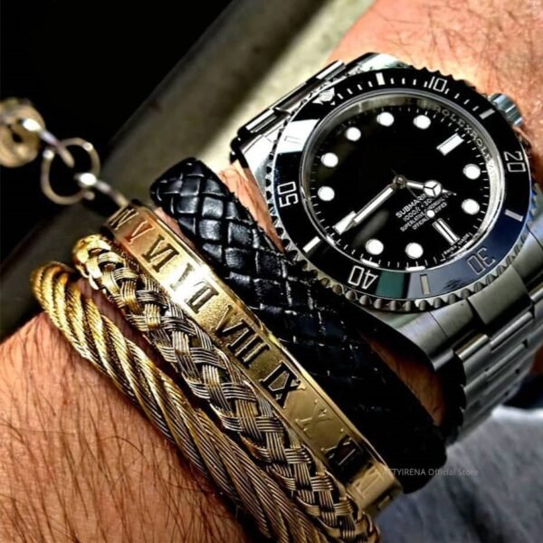 H72a1c1999eef43b9a69758cb1d03502dA.jpg Ensemble de 3 Bracelets pour Hommes, Design Classique et Moderne