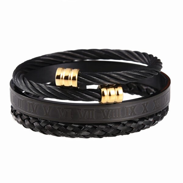 Hee26679a3d0c4aa183ec275199f118686.jpg Ensemble de 3 Bracelets pour Hommes, Design Classique et Moderne
