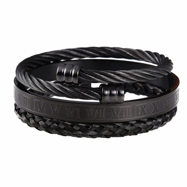 Ensemble de 3 Bracelets pour Hommes, Design Classique et Moderne