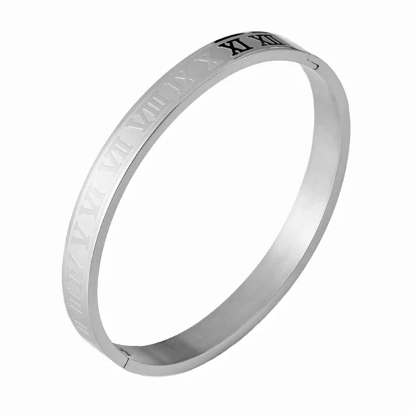 H04848ed7e26e4442922e58667a29482dC.webp Bracelet avec Numéros Romains en Acier Inoxydable pour Hommes