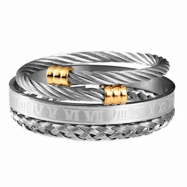 H0618deb860264e93aff6d71812ac8130p-2.webp Bracelet avec Numéros Romains en Acier Inoxydable pour Hommes