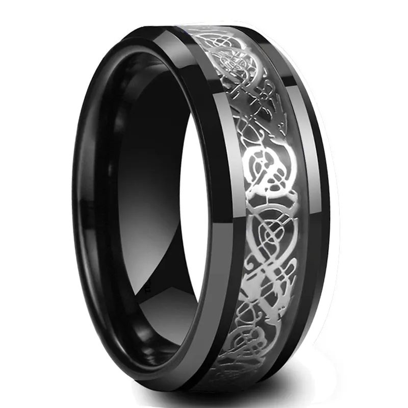 Bague en Tungstène Dorée 8mm pour Homme