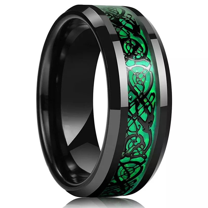 Bague en Tungstène Dorée 8mm pour Homme