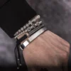 Ensemble de 4 Bracelets en Acier avec Inscriptions Bibliques pour Hommes