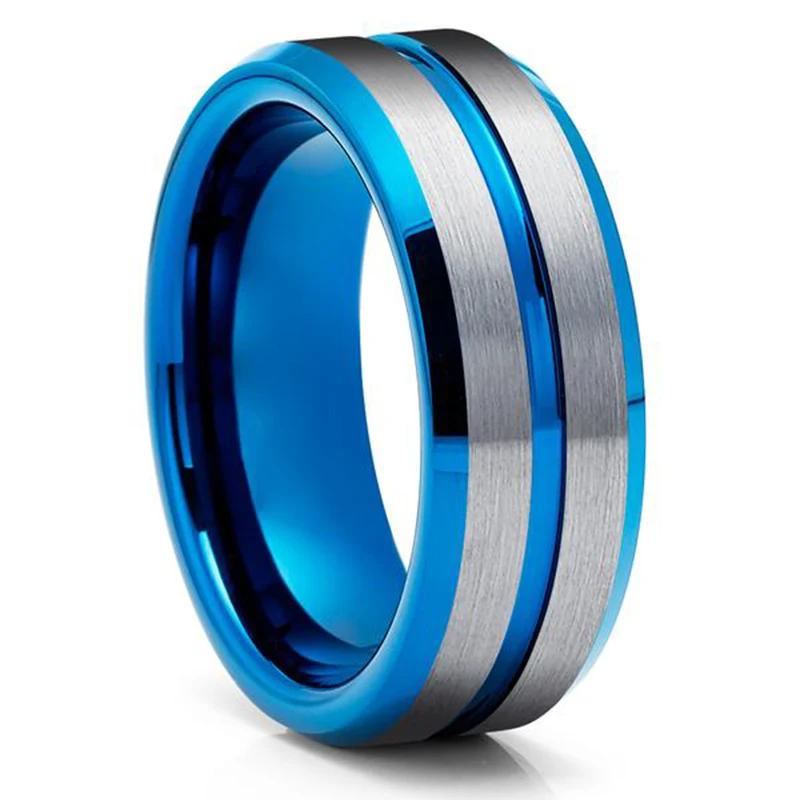 Bague en Tungstène Dorée 8mm pour Homme