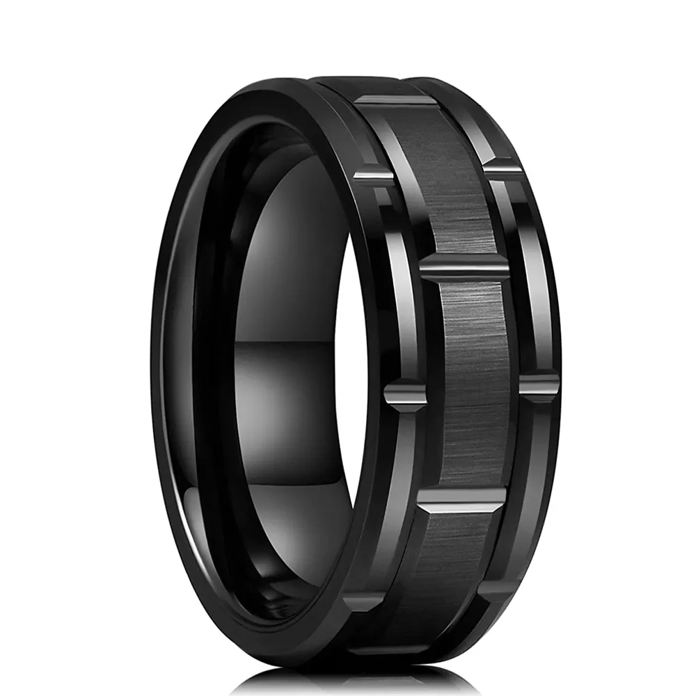 Bague en Tungstène Dorée 8mm pour Homme