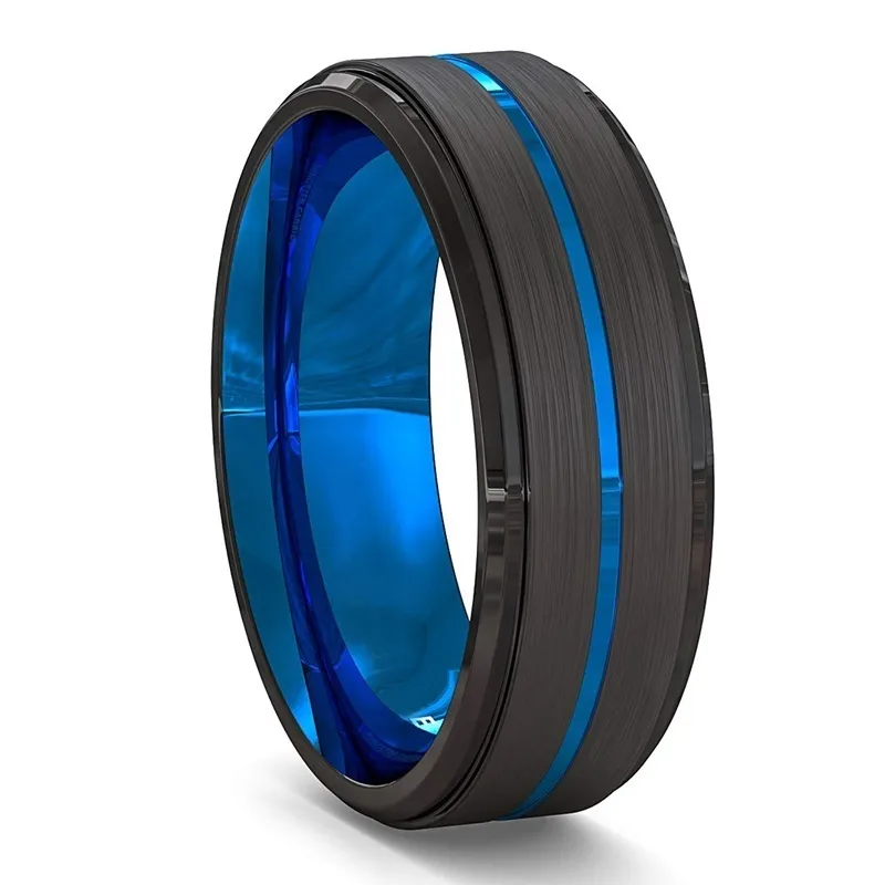 Bague en Tungstène Dorée 8mm pour Homme