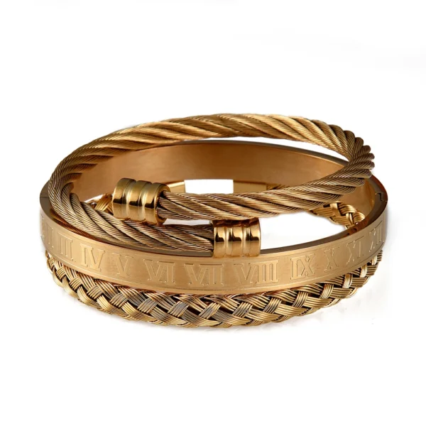 Bracelet avec Numéros Romains en Acier Inoxydable pour Hommes