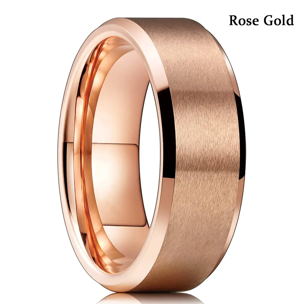 Bague en Tungstène Dorée 8mm pour Homme