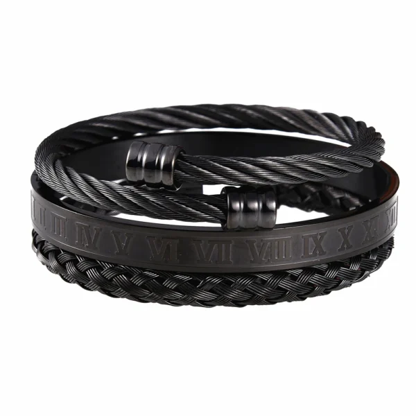 Bracelet avec Numéros Romains en Acier Inoxydable pour Hommes