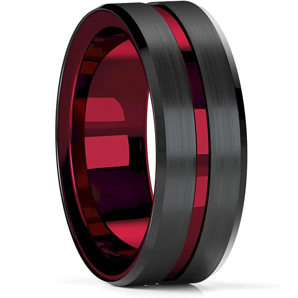 Bague en Tungstène Dorée 8mm pour Homme