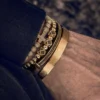 Ensemble de 4 Bracelets en Acier avec Inscriptions Bibliques pour Hommes