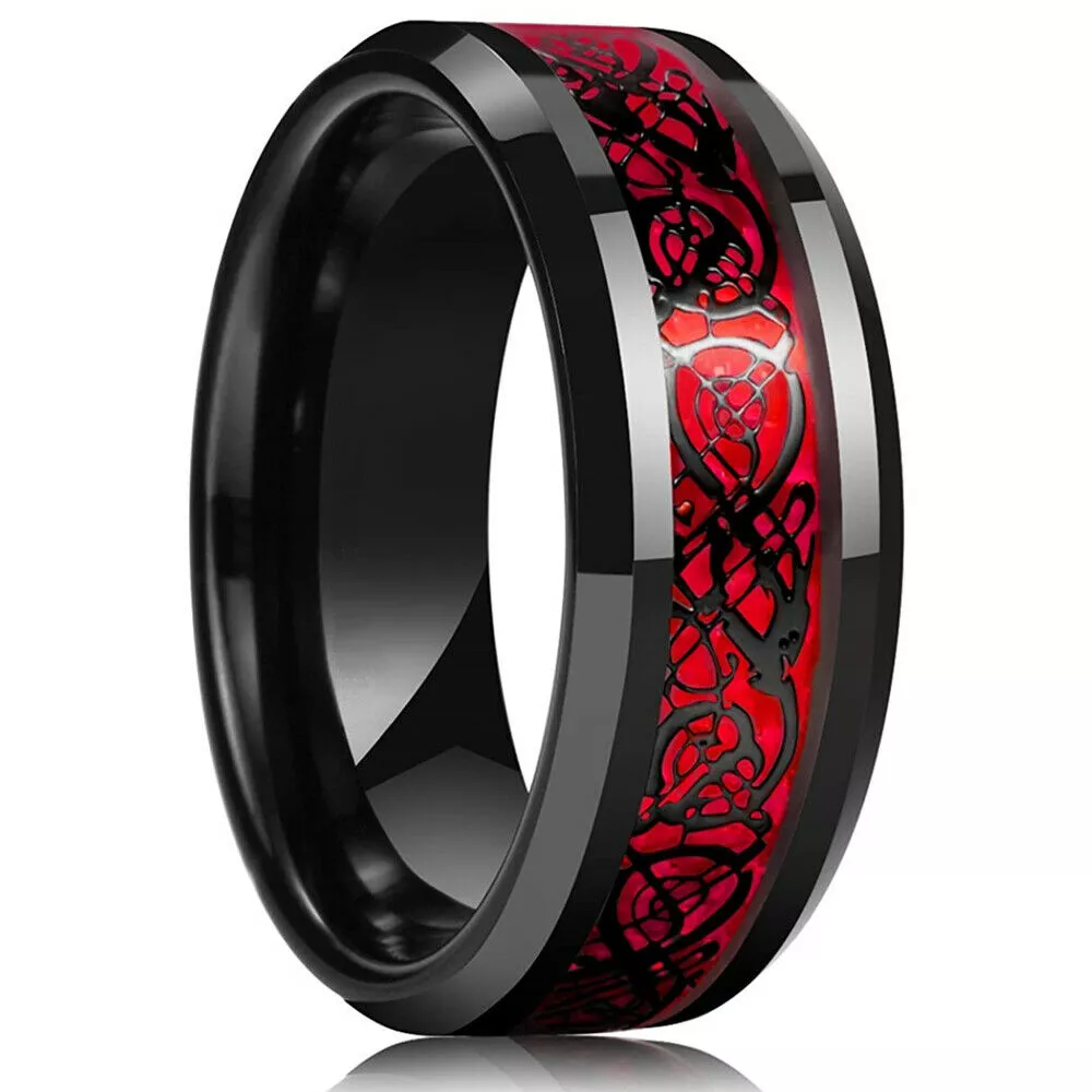Bague en Tungstène Dorée 8mm pour Homme