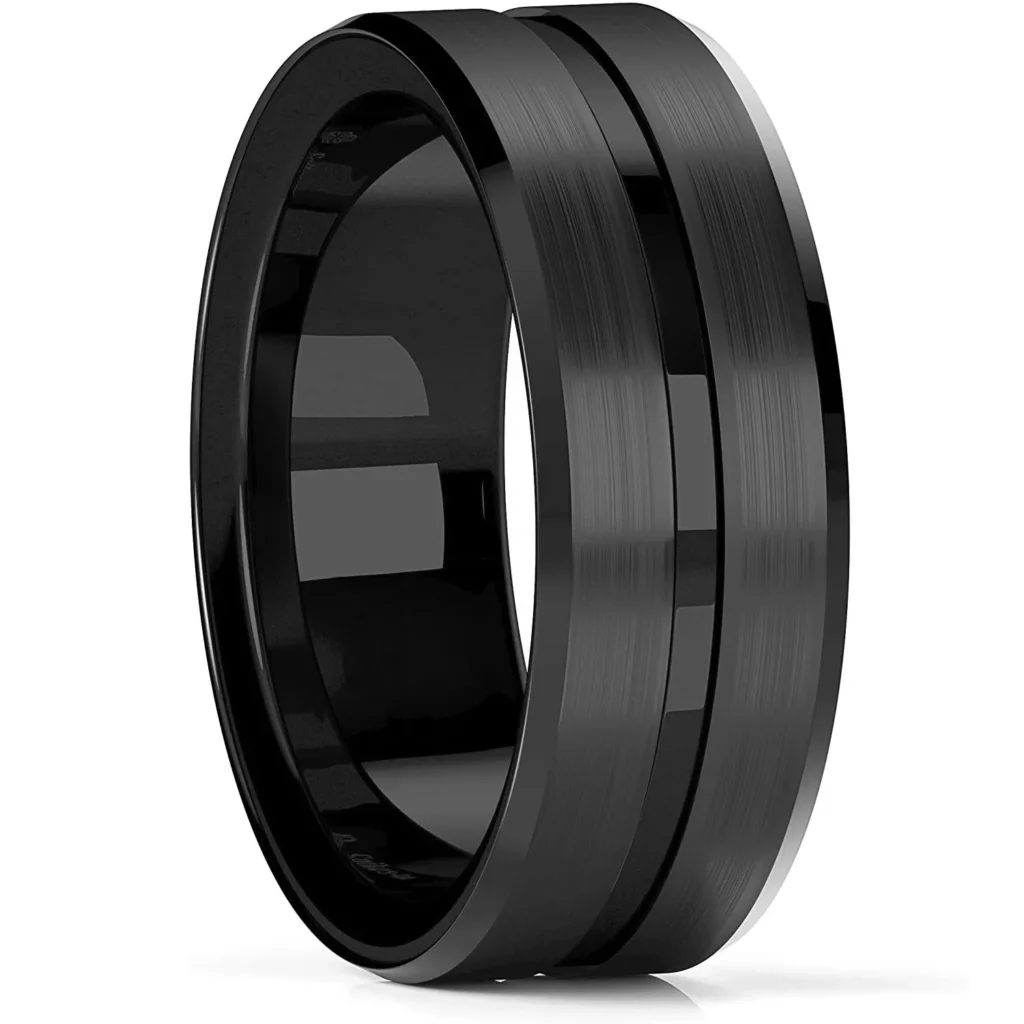 Bague en Tungstène Dorée 8mm pour Homme