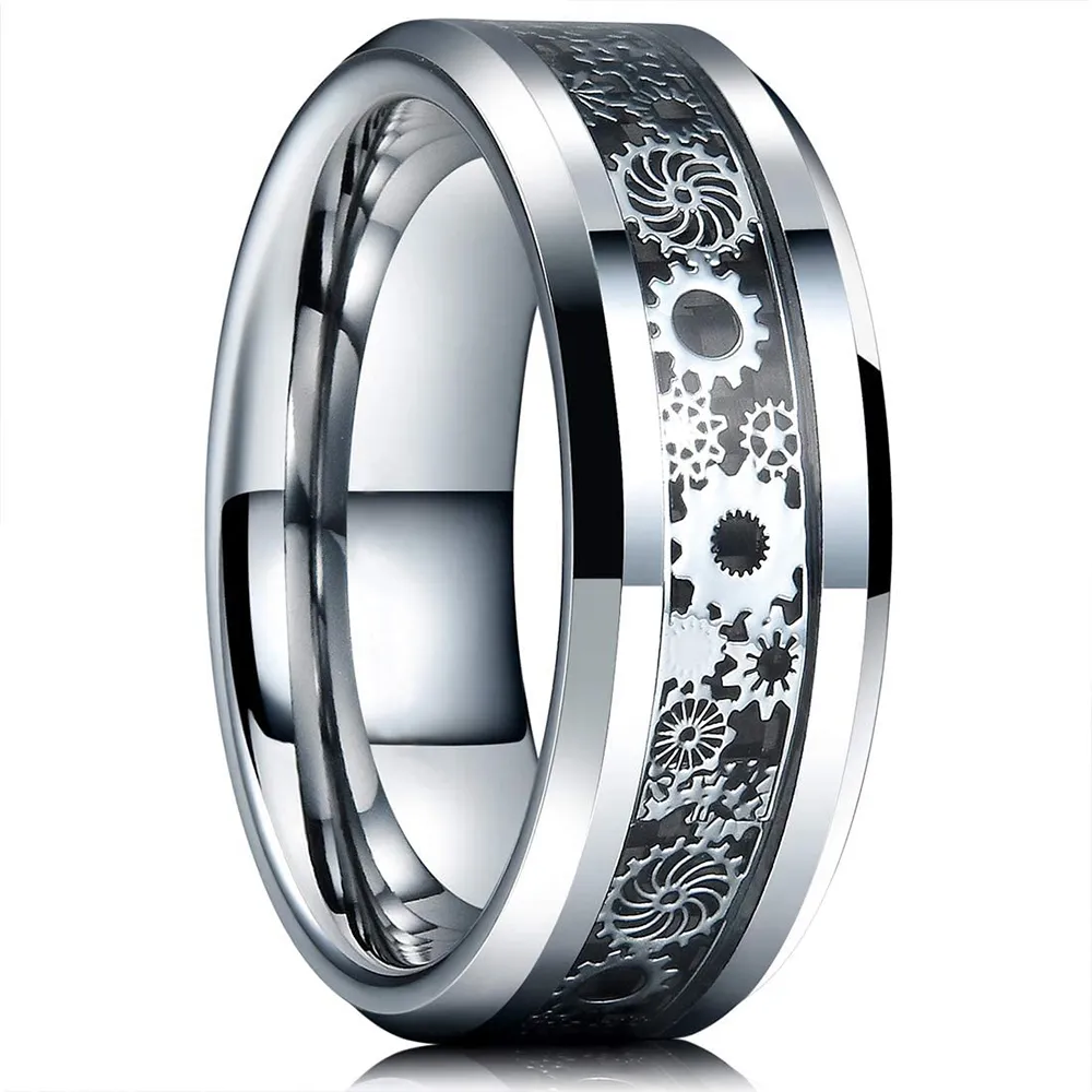 Bague en Tungstène Dorée 8mm pour Homme