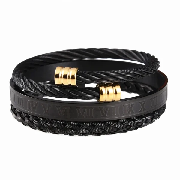 Bracelet avec Numéros Romains en Acier Inoxydable pour Hommes