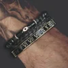 Ensemble de Bracelets Œil en Émail et Couronne Royale pour Homme