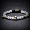 Ensemble de Bracelets de Luxe avec Crâne Doré pour Homme