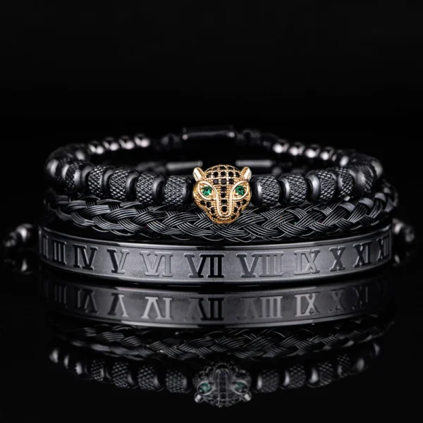 S13a48f75c51d4f08b8344200f0f7c2fez.webp Ensemble 3pcs de Bangles en Acier Inoxydable, Style Classique et Luxueux
