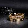 Trio de Bracelets Charme Royal, Micro Pavé CZ, pour Hommes