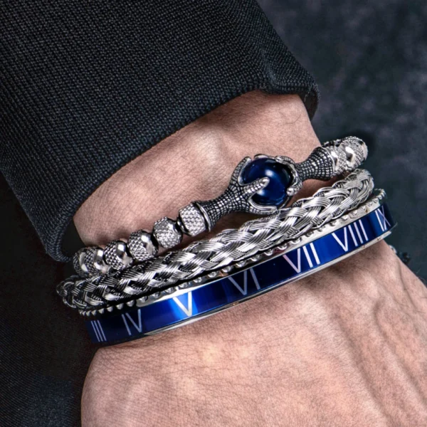 S3d03bbed7ca6436592431ffe7d76cc04F.webp Ensemble de Bracelets avec Numéro Romain et Pierre Naturelle