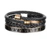 Trio de Bracelets Classiques pour Hommes, Corde en Chanvre et Acier Inoxydable