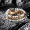 Ensemble de Bracelets de Luxe avec Crâne Doré pour Homme