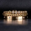 Trio de Bracelets Charme Royal, Micro Pavé CZ, pour Hommes