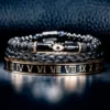 Ensemble de Bracelets Œil en Émail et Couronne Royale pour Homme