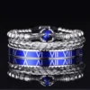 Ensemble de Bracelets avec Numéro Romain et Pierre Naturelle