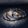 Ensemble de Bracelets Œil en Émail et Couronne Royale pour Homme