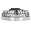 Bracelet Ajustable en Acier Inoxydable avec Charme Couronne Royale et Émail, Style Romain