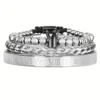 Bracelet Ajustable en Acier Inoxydable avec Charme Couronne Royale et Émail, Style Romain