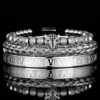Ensemble 3pcs de Bangles en Acier Inoxydable, Style Classique et Luxueux