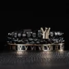 Bracelet Ajustable en Acier Inoxydable avec Charme Couronne Royale et Émail, Style Romain