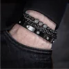 Trio de Bracelets Charme Royal, Micro Pavé CZ, pour Hommes