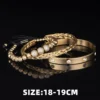 Trio de Bracelets Charme Royal, Micro Pavé CZ, pour Hommes