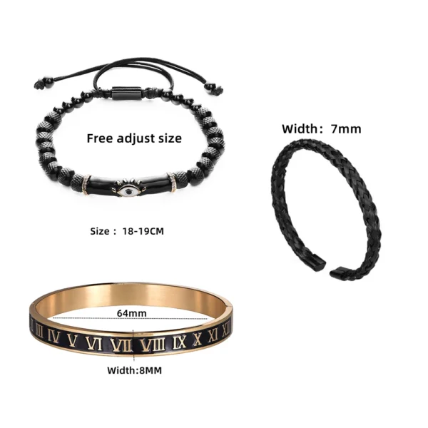 Sda23566a6df345eb9d81480fd42fa338v-1.webp Ensemble de Bracelets Œil en Émail et Couronne Royale pour Homme