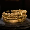 2020 New Design Handmade Braiding Bracelet Hip Hop Men Polished Crown Roman Numeral Bracelet Luxury Jewelry DropShiping