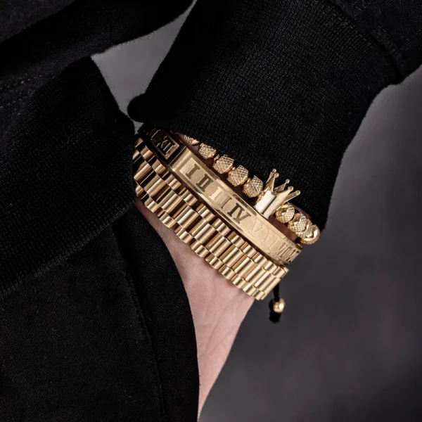H2ae8c32ab86a43269d18ce7299f02a6cj-6.webp Luxury Crown Roman Numeral Bracelet 12mm Watch Band Stainless Steel Dudes Rollie Hip Hop Macrame Bracelet Wristbands Men Jewelry