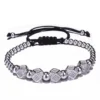 Geometric Faced Crystal Rivets Charms Bracelets For Women Men Copper Beaded Bracelets Male Accessories Pulseira Masculina