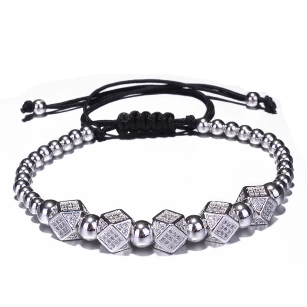 HTB1JphRaLfsK1RjSszbq6AqBXXad.webp Geometric Faced Crystal Rivets Charms Bracelets For Women Men Copper Beaded Bracelets Male Accessories Pulseira Masculina