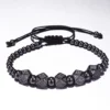 Geometric Faced Crystal Rivets Charms Bracelets For Women Men Copper Beaded Bracelets Male Accessories Pulseira Masculina