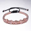 Geometric Faced Crystal Rivets Charms Bracelets For Women Men Copper Beaded Bracelets Male Accessories Pulseira Masculina