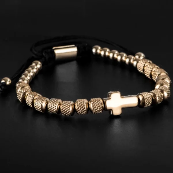Hbed9b23583ca467290def2c5ddd08f05L-1.webp Charm Bracelet Cross Stainless Steel Beaded Bracelets Handmade Men Women Prayer Fitness Chain Couple Jewelry Gift