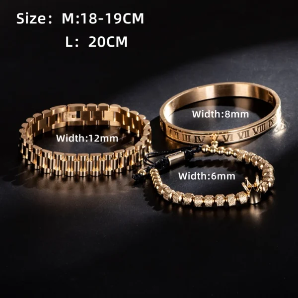 Hee8487bf51504a80b4c6fffc6fd7c83f6-6.webp Luxury Crown Roman Numeral Bracelet 12mm Watch Band Stainless Steel Dudes Rollie Hip Hop Macrame Bracelet Wristbands Men Jewelry
