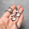 Simple Skull Anchor Men Necklaces Stainless Steel Pendant Chain Women Fashion Jewelry Punk New In Accessories Gifts Wholesale