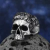New Dropshipping 316L Stainless Steel Satan Flower Skull Gothic Punk Motorcycl Jewelry Gifts Freeshipping For Boyfriend Gift
