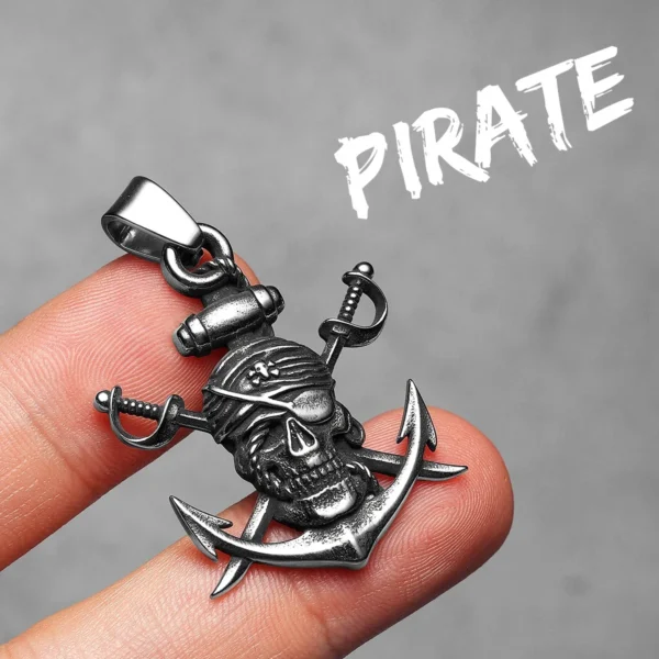 S09ab643ecc14495d9af40990e1b3a8ab4.webp Pirate Skull Anchor Men Necklaces Stainless Steel Pendant Chain Women Fashion Jewelry Punk New In Accessories Gifts Wholesale